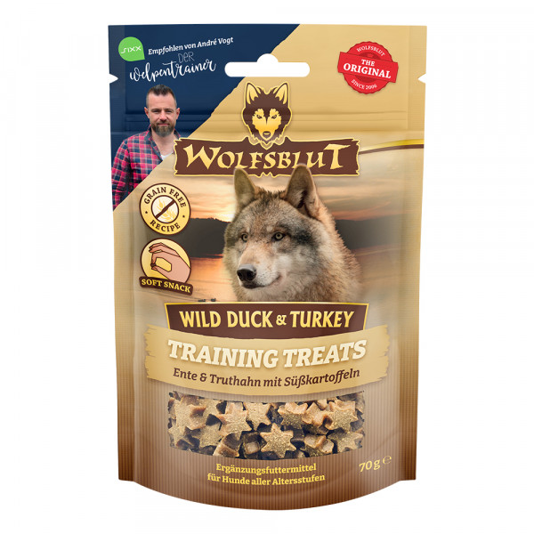 Wolfsblut Snack Training Treats Wild Duck & Turkey 70g - Ente, Truthahn und Süßkartoffel