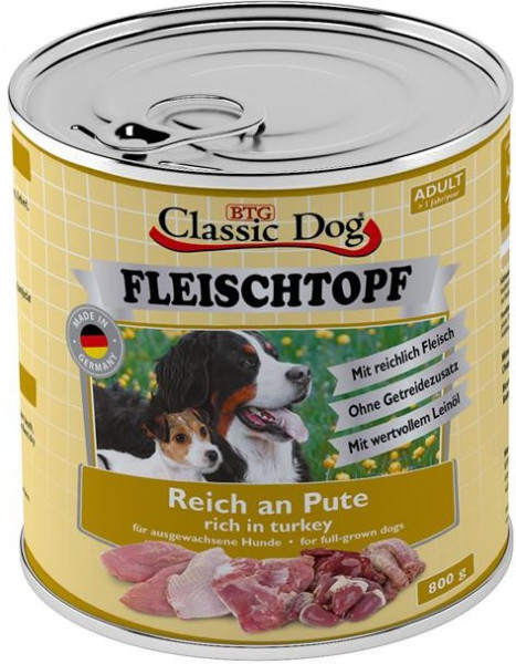 Classic Dog Fleischtopf Pute Dose 800g