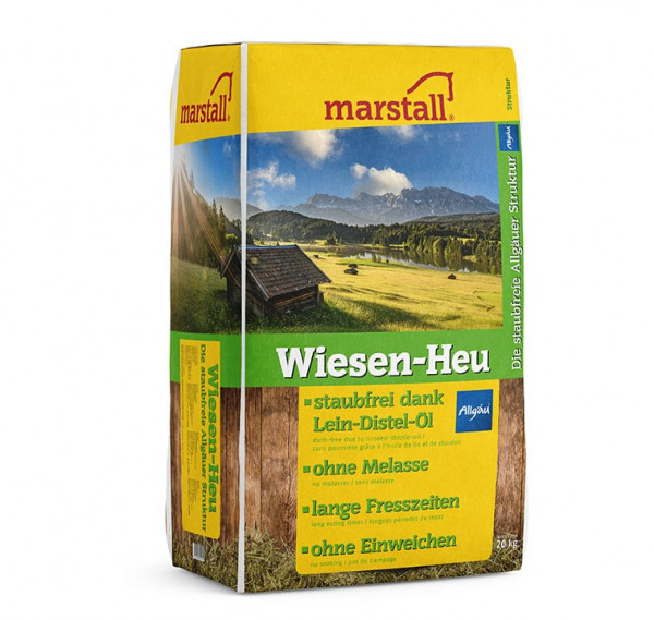 marstall Wiesen-Heu 20kg - Staubfreies Strukturfutter aus dem Allgäu