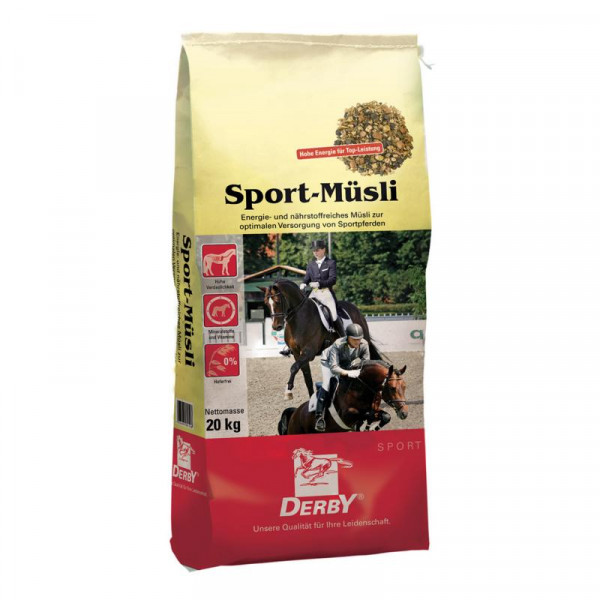 Derby Sport Müsli 20kg - Nährstoffreiches Müsli für Sportpferde