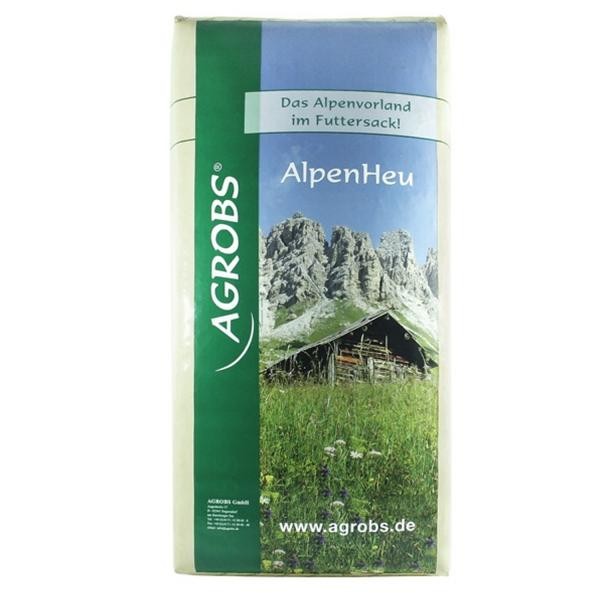 Agrobs AlpenHeu 12,5kg - staubfreier Gräser- und Kräuter-Mix als Raufutter für Pferde